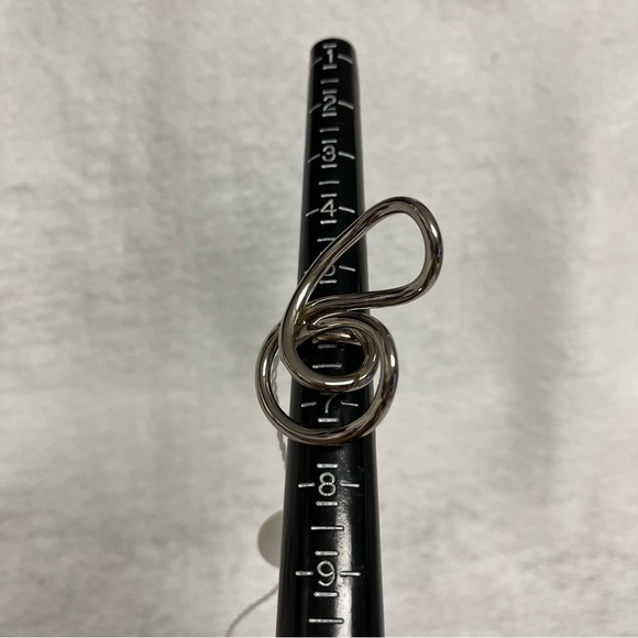 NEW MAISON Martin MARGIELA MM6 Silvertone Brass Ring US sz 6 Sculptural Swirls - Picture 4 of 12
